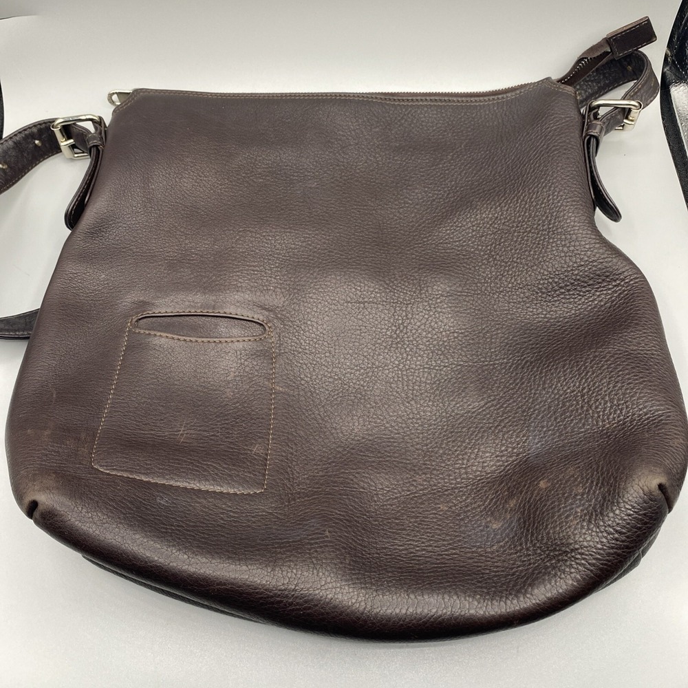 Johnny Farah Tote Bag Women Large Brown Pebbled Leather Shoulder Purse Satchel